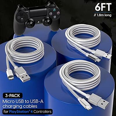 2 Pack - 6ft Micro USB Charger Cable Playstation 4 PS4 Dualshock Controller