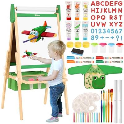 Joyooss Deluxe Art Easel for Kids with 2 Paper Rolls, 6 Finger Paints