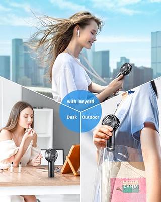 JISULIFE Portable Handheld Fan, Mini Rechargeable Hand Fan, Small Battery  Operated 14-21hrs, Personal USB Foldable Fan, Pocket Fan with Power Bank