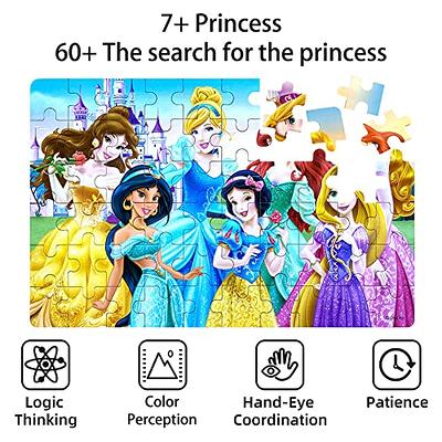 NEILDEN Disney Jigsaw Puzzles,Disney 60 Pieces Puzzles for Kids Ages  4-8,Learning Educational Puzzles for Children Girls and Boys,Packed in Tin