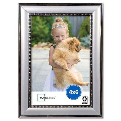 Mainstays 8 x 10 Rectangle Metal Tabletop Picture Frame, Pewter