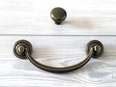 2.5 2.75 3 Brass Drop Bail Drawer Pull Knob Ring Handles Dresser