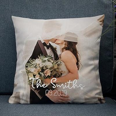 Custom Love, Couple Photo Pillow w Any Picture | 16x16 - Optional Insert |  Personalized Cover with Your Loved Ones - Custom Couple Gifts