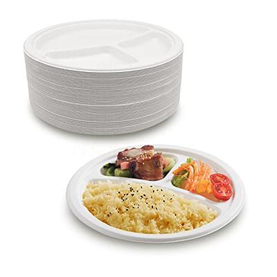  100% Compostable 10 Inch Heavy-Duty Paper Plates [125 Pack]  Eco-Friendly Disposable Sugarcane Plates : Health & Household