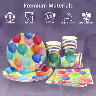 Puleo Disposable Birthday Party Set, Serves 24, with Large and