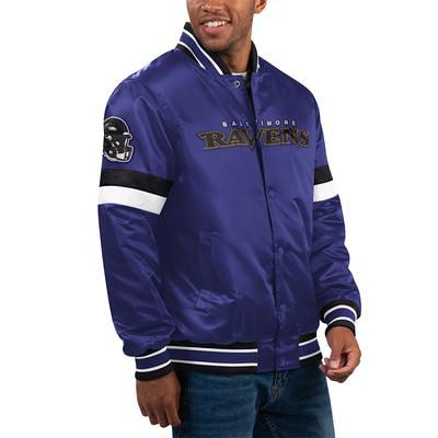 Men's Starter Navy Dallas Cowboys Home Game Satin Full-Snap Varsity Jacket