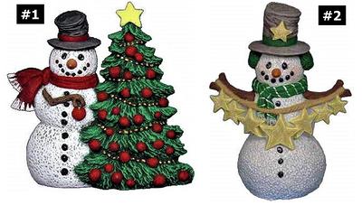 Four Small Unpainted Ceramic Molds Christmas