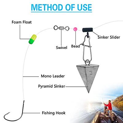 Fishing Line Sinker Slides Catfishing Rig, Saltwater Heavy Duty Sinker  Weights Connector With Duo Lock Snaps