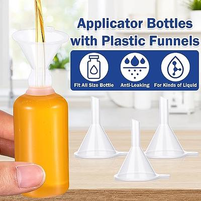 Uiifan 100 Pcs Precision Needle Tip Glue Applicator Bottle 5 Lid