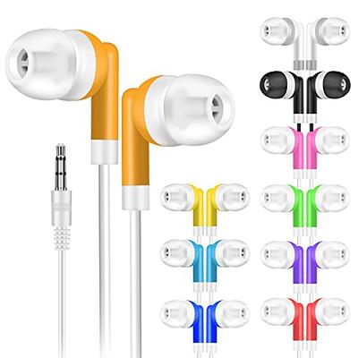 10 Pack Multi Color Earbuds Headphones - School / Library / Bulk Office  Supplies Wholesale In-Ear Stereo Earbuds for Kids, Adults - Individually  Bagged Gift - 3.5 mm Plug 