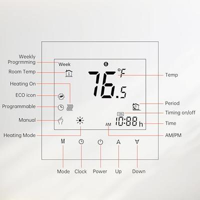 Smart Thermostat for Home, WiFi Programmable Digital Thermostat for Heat  Pump, Energy Saving, C-Wire Adapter Included, DIY Install, Voice Control