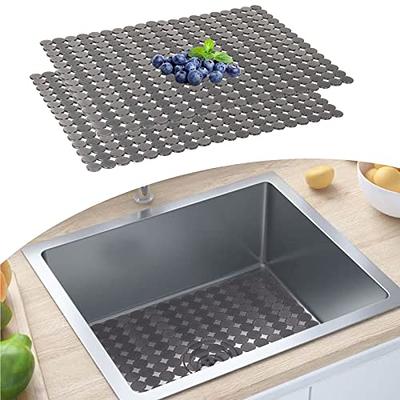 Kitchen Sink Protector Mat - 2Pack Adjustable Sink Protectors for Kitchen  Stainless Steel Sink - Fast Draining Sink Mats for Bottom Of Kitchen Sink 