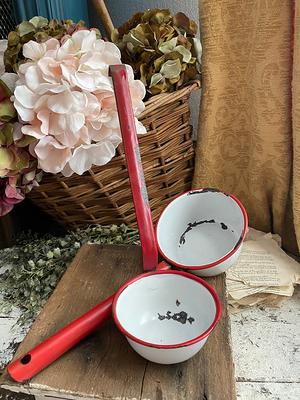 Red Speckled Enamelware 5 QT Pot W/ Lid & Handles