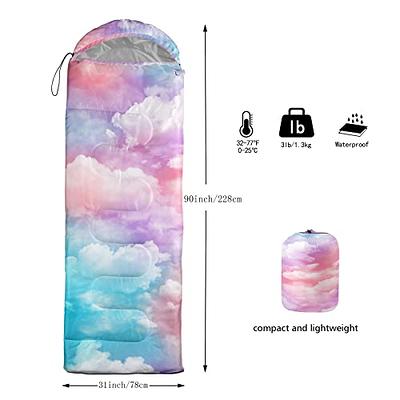 Sleeping Bag 3 Seasons (Summer, Spring, Fall) Warm & Cool Single, Blue SWTMERRY