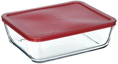 2-cup Glass Food Storage Container with Red Lid