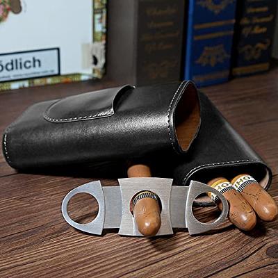 Personalized Black Leather Cigar Case