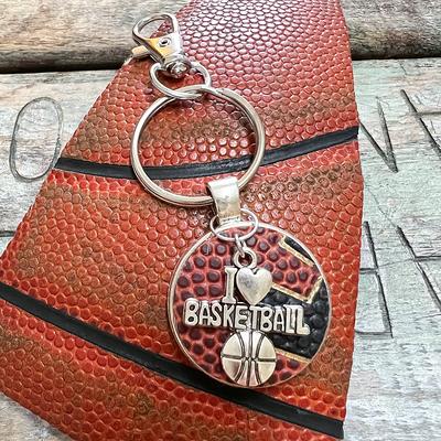 I Love Basketball Charm Keychain, Repurposed Leather, Senior Night  Graduation Gift, Silver Bezel Key Fob For Men & Women, Ring Holder - Yahoo  Shopping