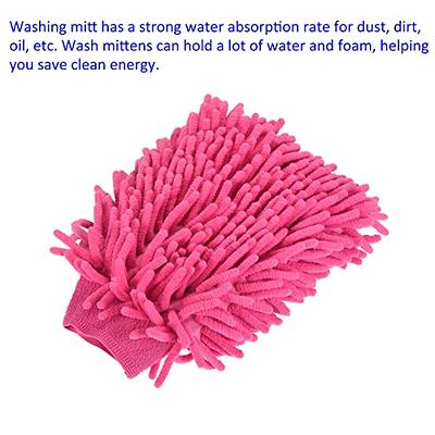 Double sided chenille microfiber car wash mitt glove - Pack of 2 