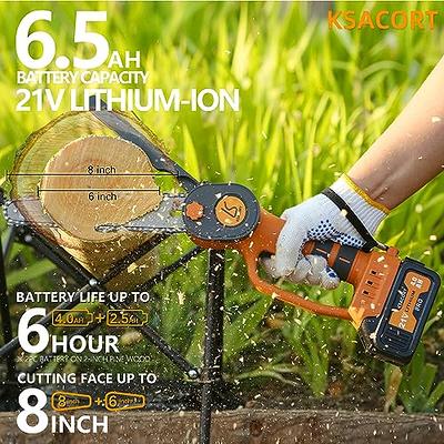 Kebtek 6 Inch Electric Mini Chainsaw, Brushless Rechargeable Handheld  Pruning Chainsaw 21V Portable Compact Cordless Chainsaw Hand Chain Saws for  tree
