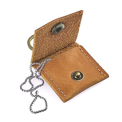 Leather Keychain Ring Holder, Wedding Ring Travel Case, Engagement Ring  Holder, Ring Pouch, Workout and Gym Ring Holder (Vintage Brown)
