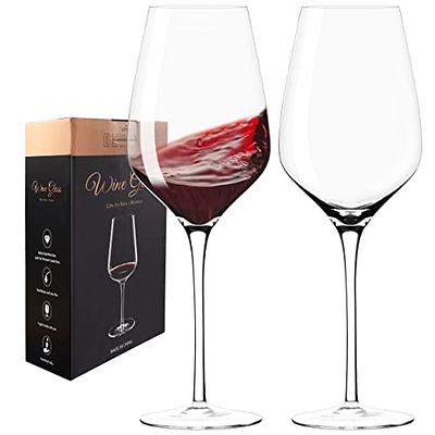 2 PCS No Lead Premium Crystal Clear Glass Red Wine Gift Set Long Stem Wine  Glasses Perfect For Red or White