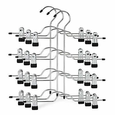 LAOYBLES Upgrade 9 Layers Pants Hangers Space Saving, Set of 4 Closet  Organizer for Jeans Trousers Skirts Scarf, Multi Purpose S-Type Hanger with  Hooks(White) - Yahoo Shopping