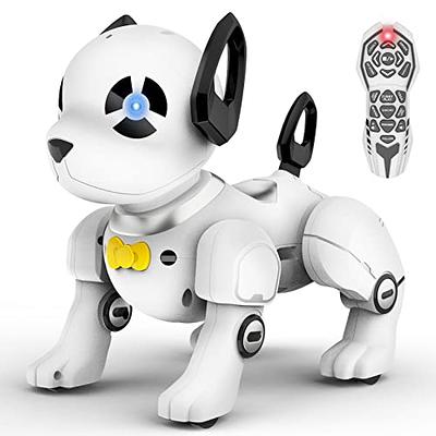 yiman Remote Control Robot Dog Toy, Programmable Interactive & Smart  Dancing Robots for Kids 5 and up, RC Stunt Toy Dog with Sound LED Eyes