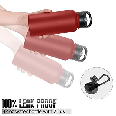 Han's Bottle Sports Water Bottle - 24 Oz, Straw Lid, Leak Proof, Vacuum  Insulated Stainless Steel, Double Walled, Thermo Mug,Red