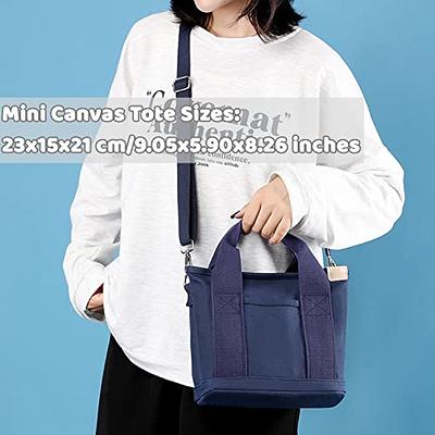 Canvas Tote Bag with Multi Pockets Crossbody Tote Bag for Women Trendy Shoulder Handbag Everything Tote Bag with Compartments