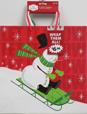 Wrapables Red & Green Christmas Holiday Drawstring Gift Bags (Set of 8)