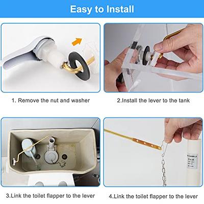iFealClear Universal Toilet Handle Replacement Kit, Front Mount Toilet Tank  Flush Lever Handle with Nut Lock, Solid Brass Toilet Trip Lever Fits Most  Toilets, Easy to Install, White 