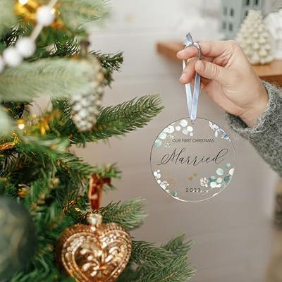 First Christmas Married Ornament 2023-1st Christmas as Mr and Mrs Wedding  Gifts, Newlywed Gifts, Bridal Shower Gifts for Couples, Bride Gifts, Just