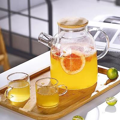 Glass Teapot with Removable Infuser Microwave Safe Blooming Tea Maker Iced Tea  Pitcher Glass Carafe Tea