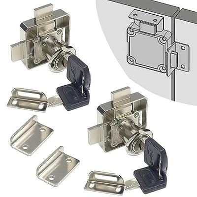 Polished Steel Left-Hand Drawer or Cabinet Lock