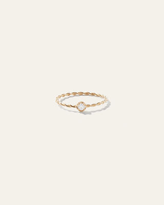 Quince  Women's 14K Gold Solo Diamond Twist Ring in Yellow Gold, Size 8 -  Yahoo Shopping