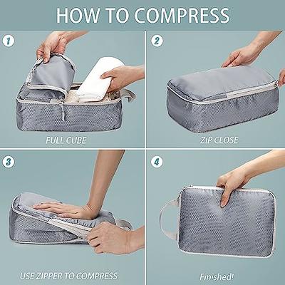 Etercycle Compression Packing Cubes 5 Set Travel Organizer Bags for Luggage  with Shoe Bag, Expandable and Premium Storage - Essential for Suitcases