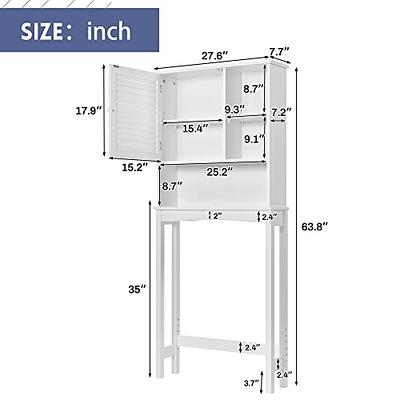 SMIBUY Bathroom Storage Shelf, Bamboo Over-The-Toilet Organizer Rack,  Freestanding Toilet Space Saver with 3-Tier Adjustable Shelves (Dark Brown)