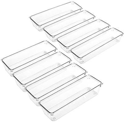 LotFancy Clear Drawer Organizers, 8 Pack, 9''×3''×2'' Plastic