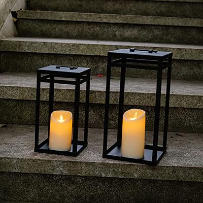 Metal Lantern with Battery Operated Candle - 13 Black