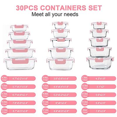 30 Pieces Glass Food Storage Containers Set, Airtight Meal Prep/ lunch  Containers with Snap Locking Lids, BPA-Free, Microwave, Oven, Freezer &  Dishwasher Friendly,Pink - Yahoo Shopping