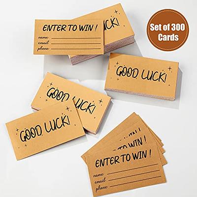 300 Pcs Enter to Win Raffle Tickets Cards 3.5 x 2 Inch Golden Sunday Ticket  Entry Form Cards for Contest, Auction, Raffles, Ballot Box with Space for