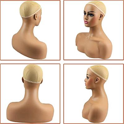 Realistic Female Mannequin Head with Shoulder for Wig Making Display Model  Stand