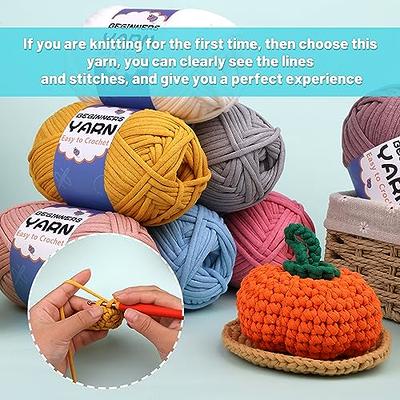 200g Yarn for Crocheting, Crochet Yarn, Easy Yarn for Beginners with  Easy-to-See Stitches, Stitch Marker, Big Eye Blunt Needle, Beginner Yarn  for Crocheting (Dark Yellow) - Yahoo Shopping