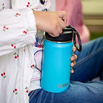 koodee Insulated Water Bottle, 18 oz Stainless Steel Vacuum Wide Mouth  Sports Water Bottle with Leak Proof Straw Lid (Black)