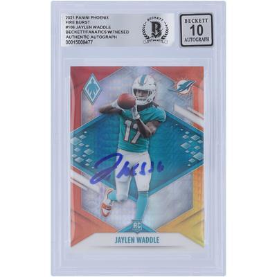 Terrace Marshall Jr. Carolina Panthers Autographed 2021 Panini Phoenix Fire Burst #120 Beckett Fanatics Witnessed Authenticated 10 Rookie Card