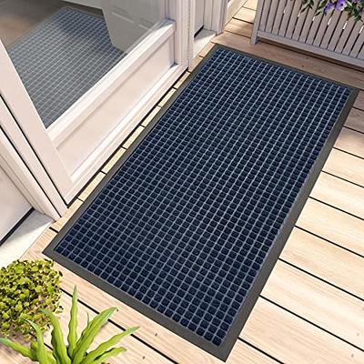 Yimobra Blue Front Entrance Door Mat Outdoor Indoor, 36x24 Inch, Heavy Duty  Doormat Entryway Floor Mat, Non Slip Durable Rubber Backing, Easy Clean