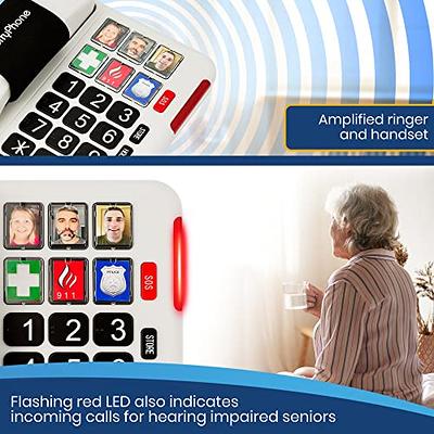 Memory Picture Phone for Seniors, Telephones for Dementia, Hearing  Impaired and Memory Loss, Large Button Phone w/ Photos + Numbers, Amplified