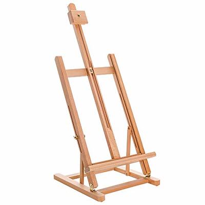 U.S. Art Supply 12 Natural Wood Display Stand A-Frame Artist Easel (Pack  of 4) Adjustable Tripod Tabletop Canvas Holder