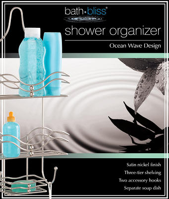 Bath Bliss Ocean Design Satin Nickel Shower Caddy