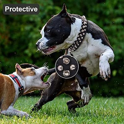 Classic Leather Cool Spiked Studded Adjustable Pet Collars For Large Dogs